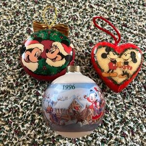 3 Vintage Mickey Mouse ornaments